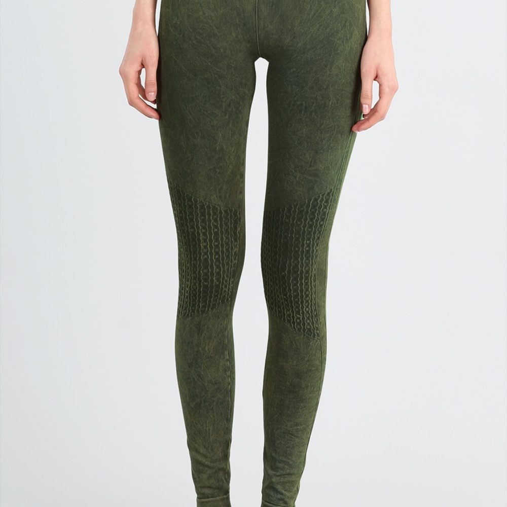 Vintage Knee Shirring Long Leggings